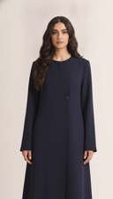 The Yumna Contrast Trim Minimal Abaya