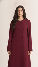 The Yumna Contrast Trim Minimal Abaya