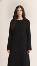 The Yumna Contrast Trim Minimal Abaya