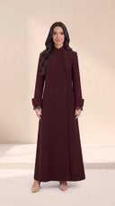The Jabeen Tailored Abaya with Lace Cuff Detail