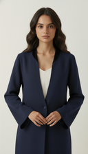 The Uzma Contrast Trim Open Abaya