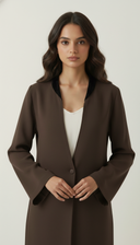 The Uzma Contrast Trim Open Abaya