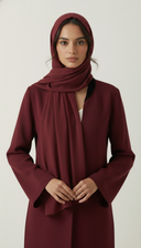 The Uzma Contrast Trim Open Abaya