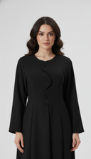 The Anoud Scallop Overlap Button Abaya