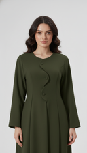 The Anoud Scallop Overlap Button Abaya