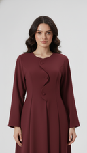 The Anoud Scallop Overlap Button Abaya