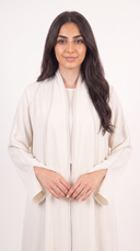 The Najoom Contrast Stitch Open Front Abaya