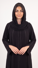The Najoom Contrast Stitch Open Front Abaya