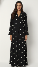 The Afnan Soft Wrap Polka Abaya