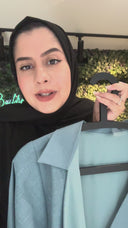 The Noura Modest Dusty Blue Wrap Dress