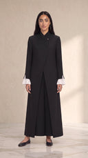 The Rasha Tailored Abaya with Pleated Cuff Detail