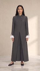 The Rasha Tailored Abaya with Pleated Cuff Detail