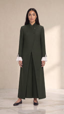 The Rasha Tailored Abaya with Pleated Cuff Detail