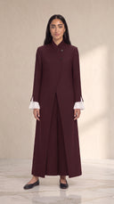 The Rasha Tailored Abaya with Pleated Cuff Detail