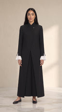 The Rasha Tailored Abaya with Pleated Cuff Detail