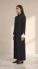 The Rasha Tailored Abaya with Pleated Cuff Detail