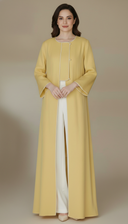 The Rifah Luxury Piped Edge Pearl Abaya