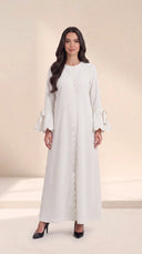 The Warisa Scallop Trim Abaya with Tie Cuffs