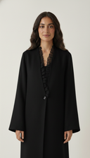 The Rabeea Minimal Ruffle Button Front Abaya