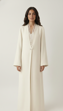 The Rabeea Minimal Ruffle Button Front Abaya