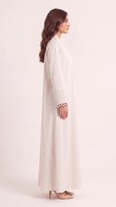 The Safiya Pleated Trim Button Detail Abaya
