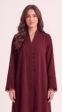 The Safiya Pleated Trim Button Detail Abaya