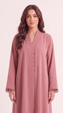 The Safiya Pleated Trim Button Detail Abaya