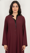 The Hasna Scalloped Collar Front-Close Abaya
