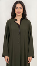 The Hasna Scalloped Collar Front-Close Abaya