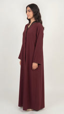 The Hasna Scalloped Collar Front-Close Abaya