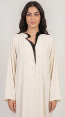 The Hasna Scalloped Collar Front-Close Abaya