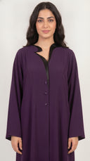 The Hasna Scalloped Collar Front-Close Abaya