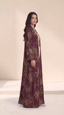 The Raihana Palm Garden Print Open-Front Abaya