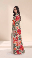 The Noshin Statement Floral Print Open-Front Abaya
