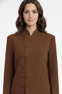 The Latifa Side Closure Mandarin Collar Blazer Set