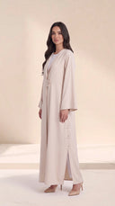 The Shaira Side Button Detail Abaya