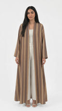 The Haya Striped Open Abaya