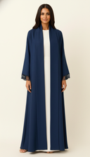 The Azeeza Tassel Sleeve Trim Open Abaya