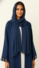 The Azeeza Tassel Sleeve Trim Open Abaya