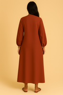 The Sana Terracotta Button-Down Dress