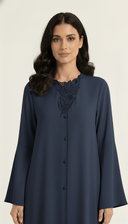 Th Farheen Floral Embroidered Button Detail Abaya - TAL by The Abaya Lab