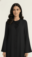 Th Farheen Floral Embroidered Button Detail Abaya - TAL by The Abaya Lab