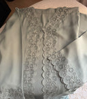 The Aabirah Floral Cutwork Scallop Trim Open Abaya - TAL by The Abaya Lab