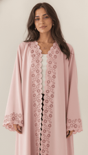 The Aabirah Floral Cutwork Scallop Trim Open Abaya - TAL by The Abaya Lab