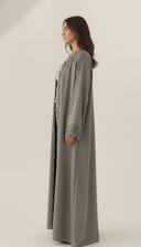 The Aabirah Floral Cutwork Scallop Trim Open Abaya - TAL by The Abaya Lab