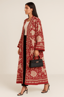 The Abeer Bohemian Red Casual Abaya - TAL by The Abaya Lab