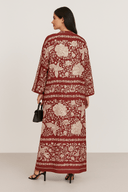 The Abeer Bohemian Red Casual Abaya - TAL by The Abaya Lab