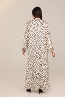 The Abeer Ivory Polka Dot Abaya - TAL by The Abaya Lab