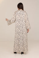 The Abeer Ivory Polka Dot Abaya - TAL by The Abaya Lab