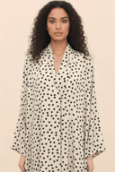 The Abeer Ivory Polka Dot Silk Abaya - TAL by The Abaya Lab